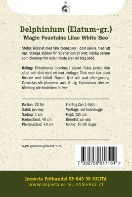 Riddarsporre, Trädgårds-, Magic Fountains Lilac White Bee