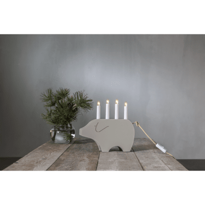 Ljusstake Gry Beige 28,5x28x7cm