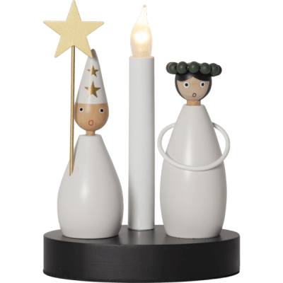 Ljusstake Christmas Joy Vit 16x21x10cm