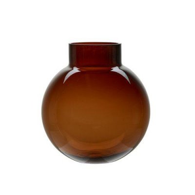 Glasvas Bubblan Brun 21x22cm