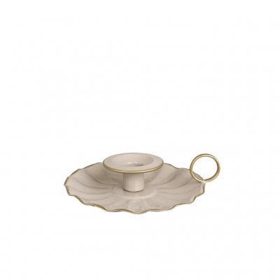 Ljusstake Ingrid Beige 15x4cm