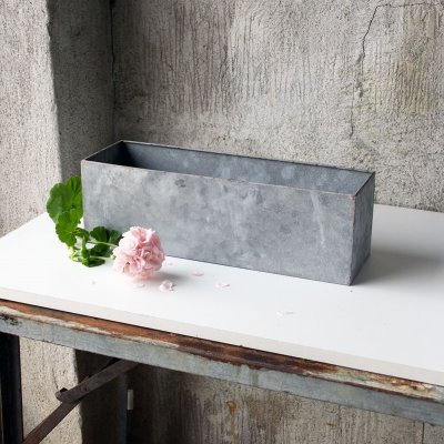 Zinklåda Grå 45x14x14cm