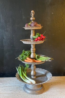 Våningsfat Antik Guld 40x90cm