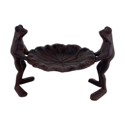 Fågelbad med Grodor Järn 16x23cm