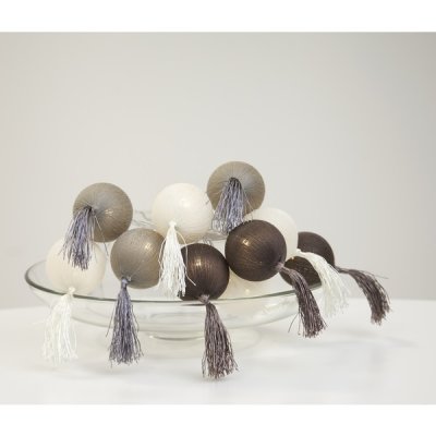 Ljusslinga Jolly Tassel Light Beige 10st 135x14x6cm