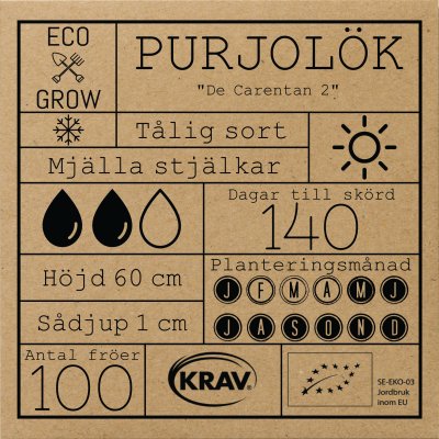 Purjolök Carentan 2, Ekologisk
