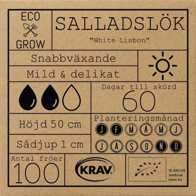 Salladslök White Lisbon, Ekologisk