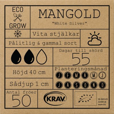 Mangold, White Silver, Ekologisk