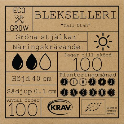 Selleri, Blek-, Tall Utah, Ekologisk