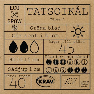Kål, Asiatisk-, Tatsoi, Ekologisk