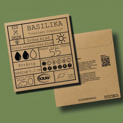 Basilika, Storbladig, Italiano Classico, Ekologisk