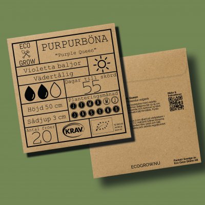 Böna, Purpur-, Purple Queen, Ekologisk