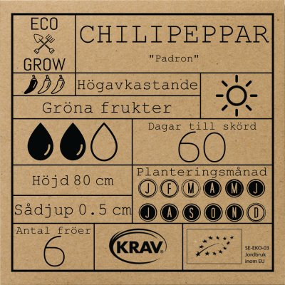 Chilipeppar, Padron, Ekologisk