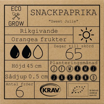 Paprika, Snack-, Sweet Julie, Ekologisk