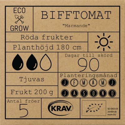 Tomat, Biff-, Marmande, Ekologisk