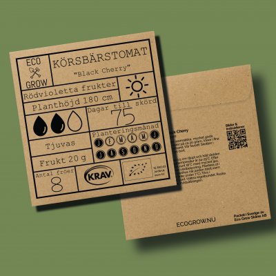 Tomat, Körsbärs-, Black Cherry, Ekologisk