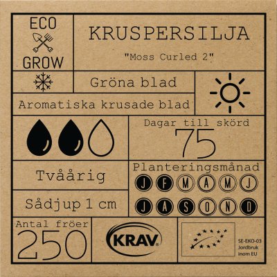 Persilja, Krus-, Moss Curled 2, Ekologisk