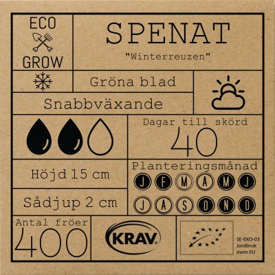 Spenat, Winterreuzen, Ekologisk
