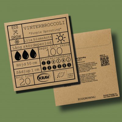 Broccoli-, Vinter Purple Sprouting, Ekologisk