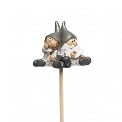 Tomtestick Par Vit/grå 4cm