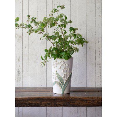 Vas Olivia Vit & Grön 15x24cm