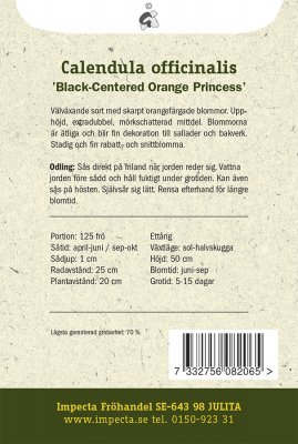 Ringblomma, 'Black-Centered Orange Prince'