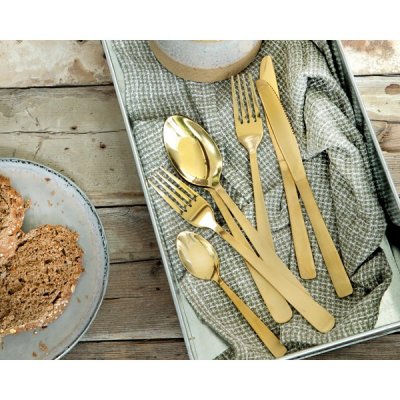 Bestick Tesked Guld 2-pack