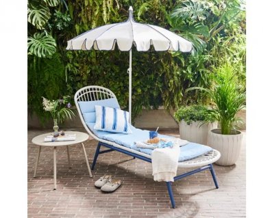 Parasoll Vit &Blå 195xxH215cm