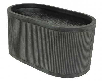 Urna Clay Fiber Mönstrad Avlång Svart 60x34x30,5cm