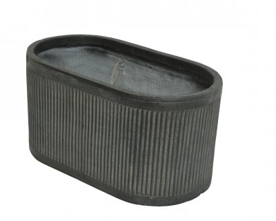 Urna Clay Fiber Mönstrad Avlång Svart 50x28x24,5cm