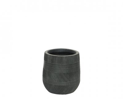 Urna Clay Fiber Rund Mörkgrå 20,5x20,5cm