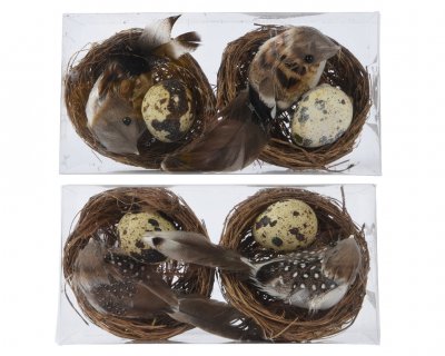 Fågelbo Vaktel 7x7x1,5cm 2-pack