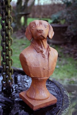 Hund Byst Järn Rost 15x29cm