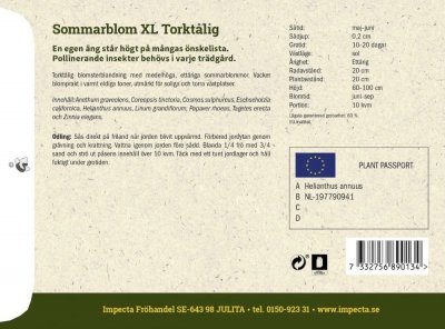 Blomsterblandning XL, Blandning Torktålig