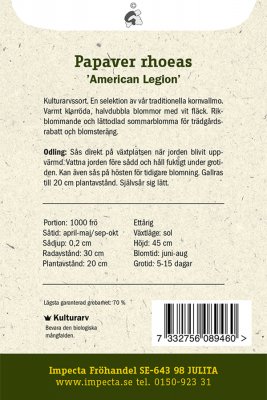 Vallmo, Korn-, American Legion