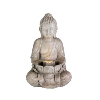 Fontän LED Buddha Grå 29,5x28x45cm