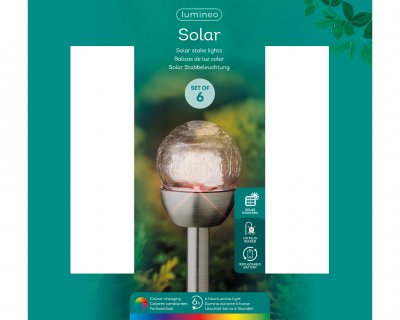 Solcell LED Färgskiftande 6x27,5x26cm 6-pack