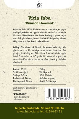 Böna, Bond-, Crimson Flowered