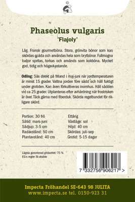 Böna, Flageolet-, Flajoly