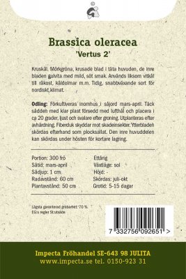 Kål, Savoy-, Vertus 2