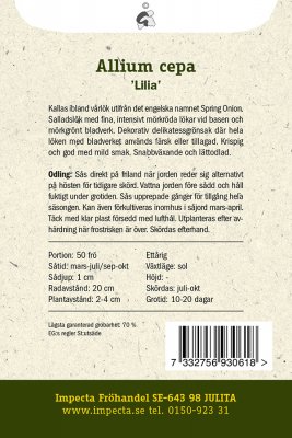 Lök, Sallads-, Röd, 'Lilia'