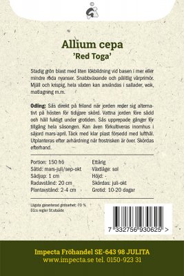 Lök, Sallads-, Röd, Red Toga