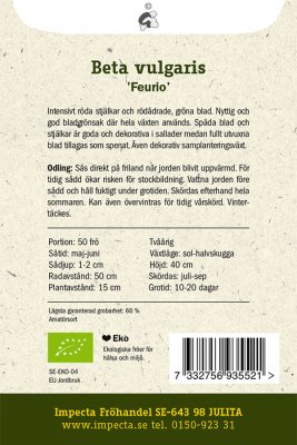 Mangold, 'Feurio', Ekologisk