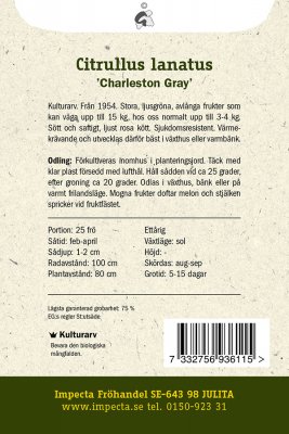 Melon, Vatten-, 'Charleston Gray'