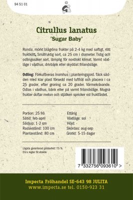 Melon, Vatten-, Sugar Baby