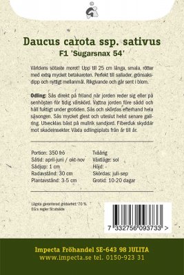 Morot, Sommar-, Sugarsnax 54 F1