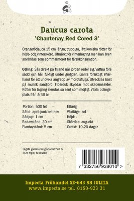 Morot, Höst-, Chantenay Red Cored 3