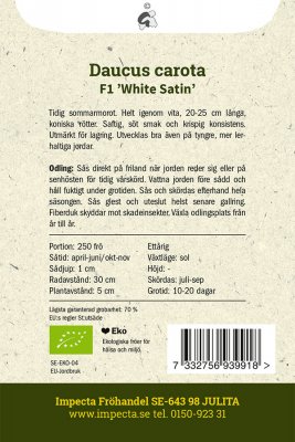 Morot Sommar White Satin F1, Ekologisk