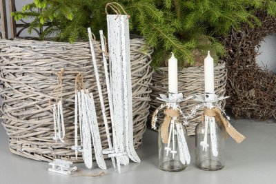 Skidor Set/Häng Shabby Vit 40cm
