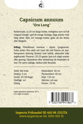 Paprika, Spets-, Ora Long